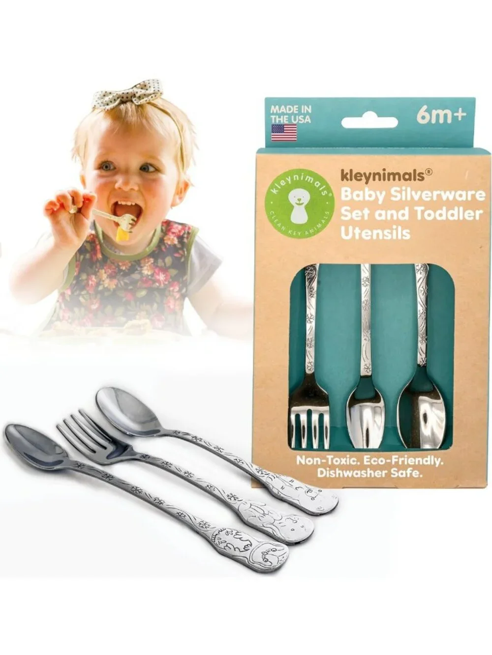 Non-Toxic Stainless Steel Baby Flatware Set - Safe, Durable & Made in USA